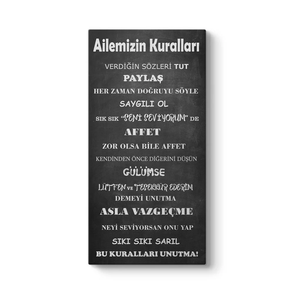 Ailemizin Kuralları Tablosu - Model 7